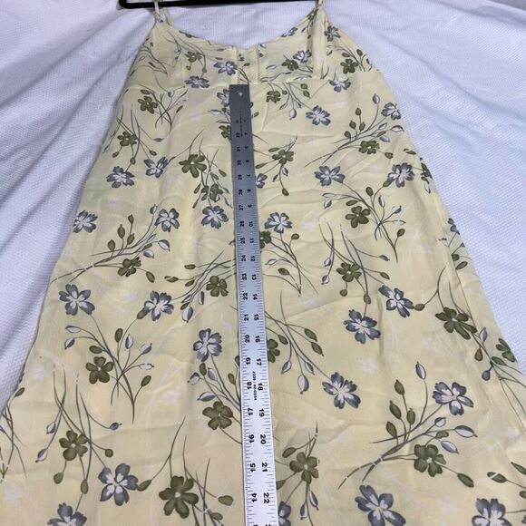 90’s American Eagle Yellow Ditzy Floral Spaghetti Strap Midi Maxi Dress Sz 6 Wom - Picture 8 of 9